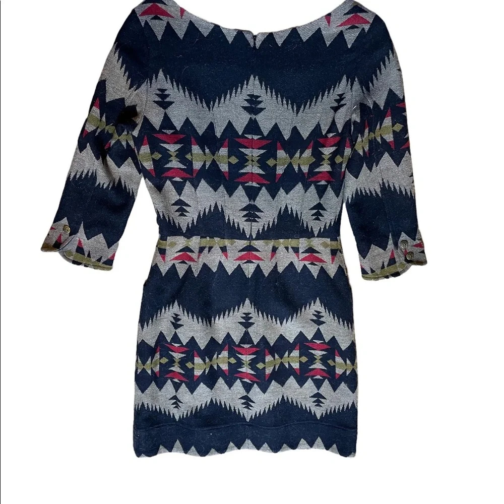 Pendleton | Wool Three Quarter Sleeve Cocktail Mini Dress